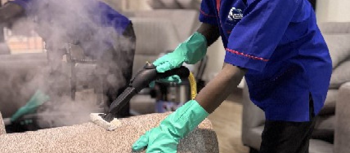 Sofa steam cleaning service.